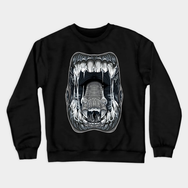 Open Wide You Alien Monster Crewneck Sweatshirt by manoystee